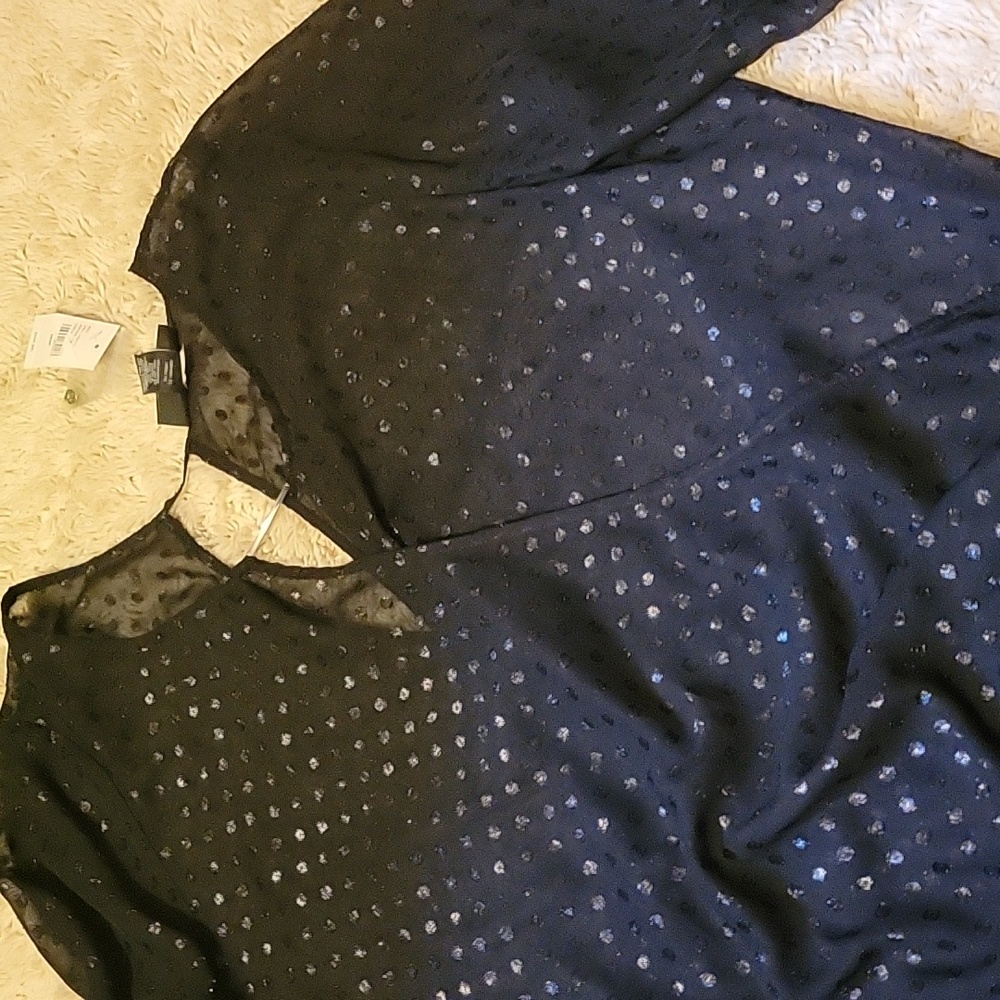 Lane Bryant Black Sheer Blouse